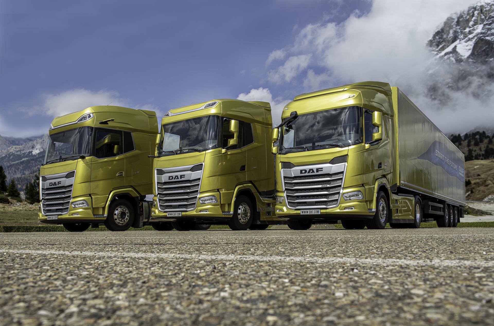 01 the new generation daf trucks 2021 from left to right xgplus xg and xf
