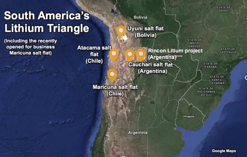 Latin america lithium triangle