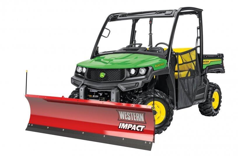 Western impact snow plough on john deere gator b 75c